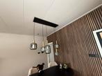 Moderne hanglamp met 5 glazen kappen, Ophalen of Verzenden, Zo goed als nieuw, Glas, Minder dan 50 cm