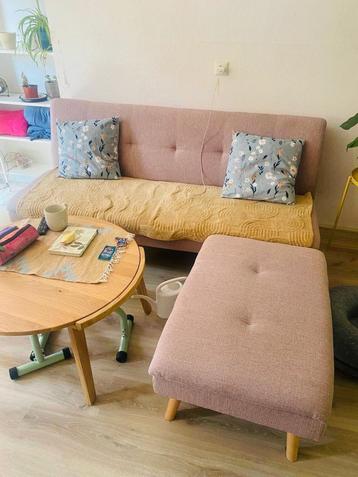 La Redoute Slaapbank & Poef (Licht Roze) beschikbaar voor biedingen
