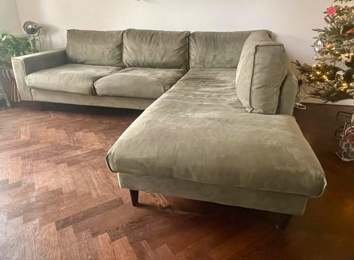 Bank Jonas Goossens Groen, Huis en Inrichting, Banken | Sofa's en Chaises Longues, Zo goed als nieuw, Vierpersoons of meer, 250 tot 300 cm