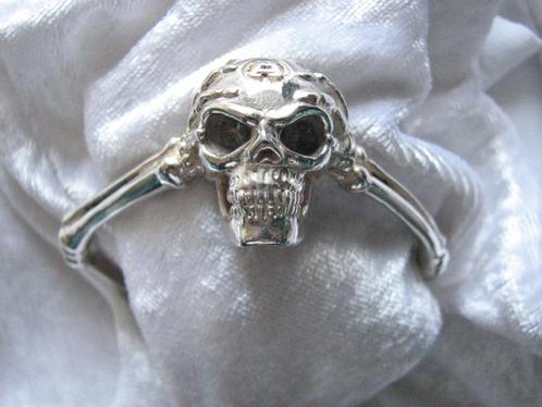 Mooie Aparte Zware Zilveren Armband met Doodskop - Gothic, Sieraden, Tassen en Uiterlijk, Antieke sieraden, Armband, Zilver, Verzenden