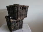 rieten mand twee stuks  zwart MOOI !, Gebruikt, Mand, Ophalen of Verzenden, Riet