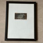 Ets gestileerde vogel met lange snavel 16/50 gesigneerd, Antiek en Kunst, Kunst | Etsen en Gravures, Verzenden