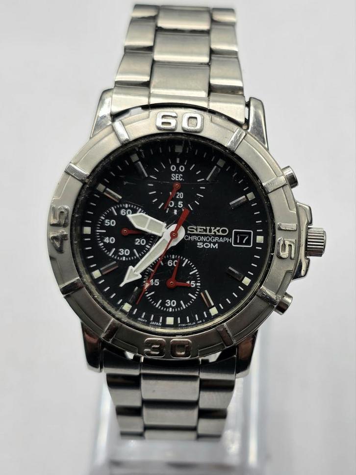 Seiko Chronograph Heren Horloge, Sieraden, Tassen en Uiterlijk, Overige Accessoires, Zo goed als nieuw, Verzenden