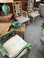 Vintage rotan set + stoelen & lamp – perfecte serre look, D, Ophalen of Verzenden, Zo goed als nieuw, D