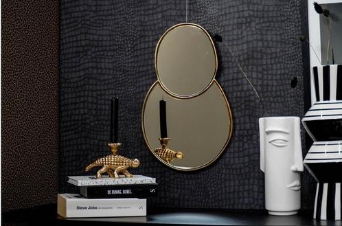 Nieuwe spiegel goud organisch, Huis en Inrichting, Woonaccessoires | Spiegels, Nieuw, Minder dan 50 cm, Minder dan 100 cm, Rond