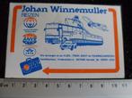 sticker Johan Winnemuller reizen logo herveld, Verzenden, Zo goed als nieuw, Bedrijf of Vereniging
