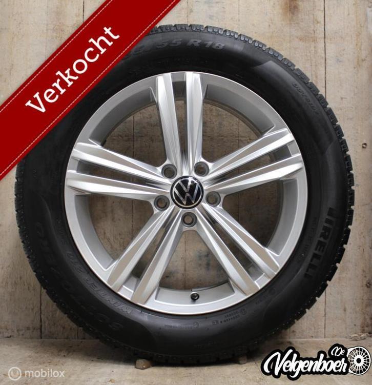 Volkswagen Tiguan Sebring velgen + Pirelli winterbanden, Auto-onderdelen, Banden en Velgen, Banden en Velgen, Winterbanden, 18 inch