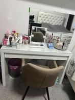 Malm Toilettafel met Spiegel en Stoel, Gebruikt, 100 tot 150 cm, Ophalen of Verzenden, Minder dan 100 cm