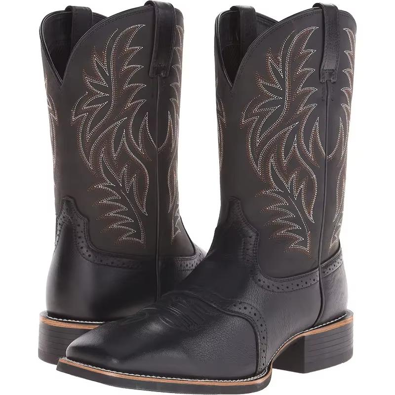 Halfhoge zwarte heren cowboy laarzen / western boots mannen, Verzenden, Nieuw, Zwart, Boots
