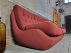 Jaren 70 Donker Roze Retro Bank | Vintage Design Relax Sofa, 100 tot 125 cm, Rechte bank, Gebruikt, Ophalen of Verzenden