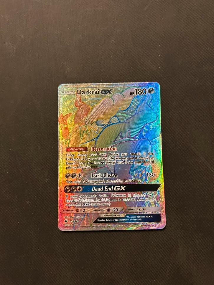 Pokemon - Darkrai GX rainbow, Hobby en Vrije tijd, Verzamelkaartspellen | Pokémon, Nieuw, Losse kaart, Foil, Ophalen of Verzenden