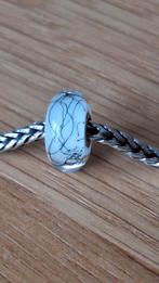 Trollbeads glaskraal Wit staal voor armband of ketting, Ophalen of Verzenden, Zo goed als nieuw, Trollbeads