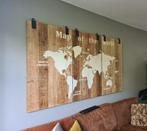 Drieluik hout Wereldkaart 210x120, Ophalen, 125 cm of meer, Zo goed als nieuw, Schilderij