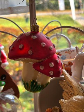 Vintage Kerstbal Paddestoel beschikbaar voor biedingen