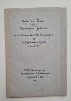 Boekje Rede en Eed van koningin Juliana (6 september 1948), Ophalen of Verzenden, Gebruikt, Tijdschrift of Boek