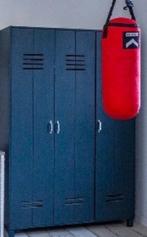Stoere jongens kledingkast - locker style, Ophalen, Met plank(en), 100 tot 150 cm, Zo goed als nieuw