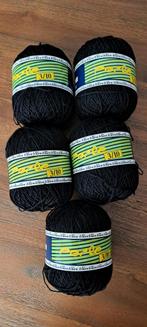 Perlé Garen - 5 Zwarte Bollen, Ophalen of Verzenden, Nieuw, Breien of Haken, Wol of Garen