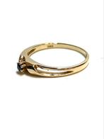 14k gouden ring met een saffier, Sieraden, Tassen en Uiterlijk, Ringen, Goud, Goud, Met edelsteen, 17 tot 18