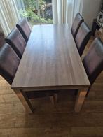 Eettafel met 6 stoelen 180x85, Huis en Inrichting, Ophalen, Gebruikt, Landelijk, 6 tot 8 stoelen