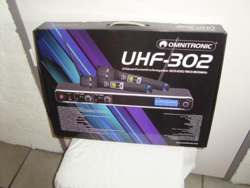 OMNITRONIC UHF-302 dubbel wireless micr.syst. nieuw 20221919, Muziek en Instrumenten, Microfoons, Nieuw, Zangmicrofoon, Draadloos