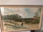 Aquarel op papier boslandschap H J de Graaf, Antiek en Kunst, Kunst | Schilderijen | Klassiek, Ophalen of Verzenden