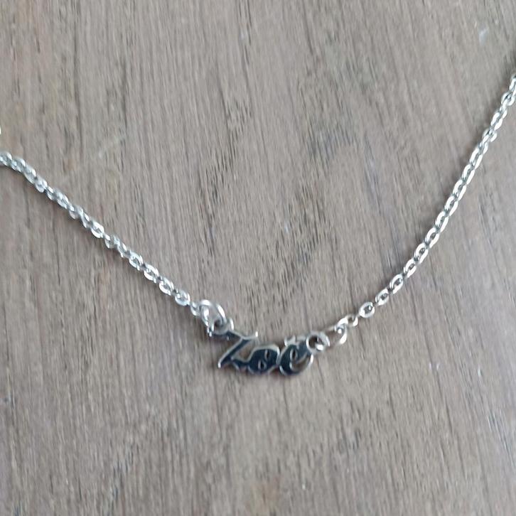 Zilveren ketting met naam 'Zoë' - Zo goed als nieuw!, Sieraden, Tassen en Uiterlijk, Kettingen, Zo goed als nieuw, Zilver, Zilver