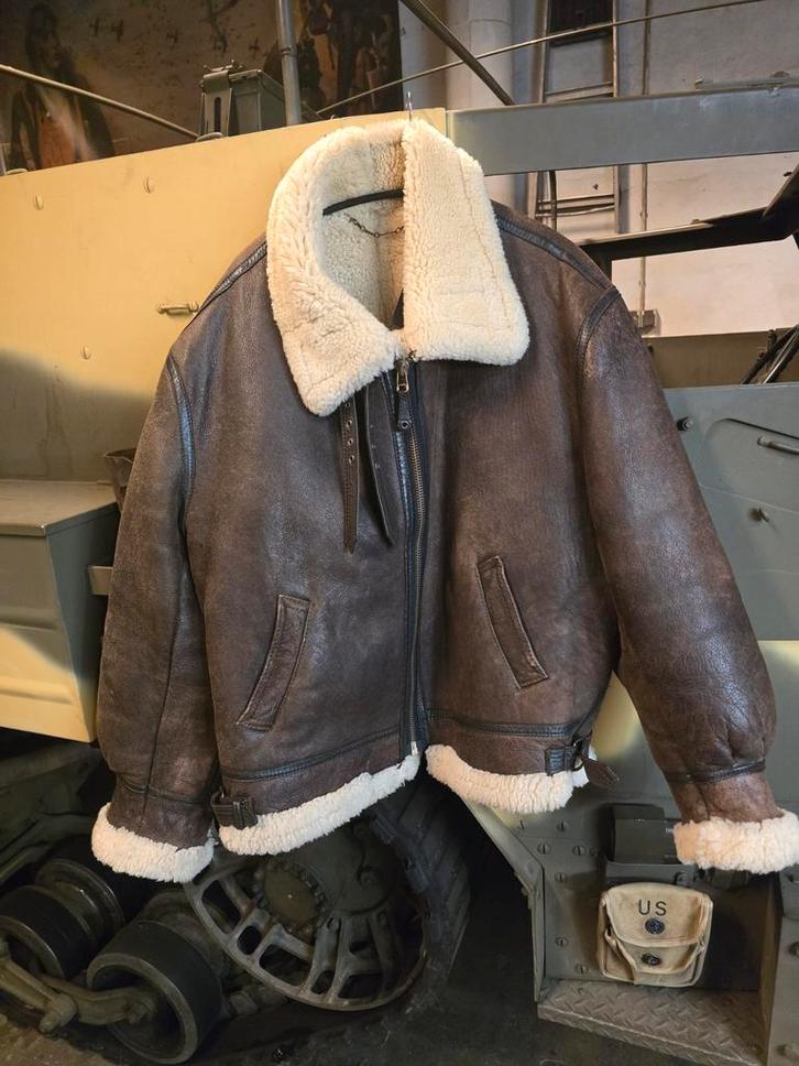 Vintage lammy coat - shearling - pilotenjas XXL, Kleding | Heren, Jassen | Winter, Gedragen, Overige maten, Bruin, Ophalen of Verzenden