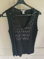 H&M Black top with sequins, Ophalen of Verzenden, Zo goed als nieuw, Zwart, Zonder mouw