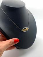 X379 Prachtige zilveren FBM ketting bicolor olifant hanger, Sieraden, Tassen en Uiterlijk, Kettingen, Met hanger, Ophalen of Verzenden