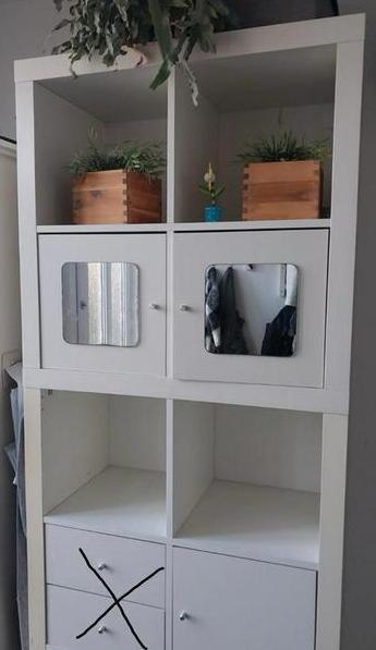Ikea expedit/kallax kast wit., Huis en Inrichting, Kasten | Boekenkasten, Gebruikt, 100 tot 150 cm, 25 tot 50 cm, Met deur(en)