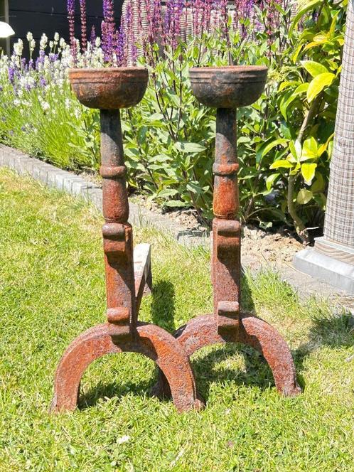 Set haardbokken met komvorm, Antiek en Kunst, Curiosa en Brocante, Ophalen