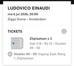 Ludovico Einaudi 6 juli 2 tickets vak B, Twee personen, Juli
