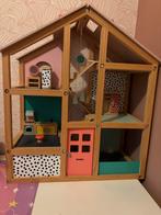Houten Poppenhuis HEMA - met meubels, Kinderen en Baby's, Speelgoed | Poppenhuizen, Ophalen, Zo goed als nieuw, Poppenhuis