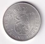 10 Gulden 1973 met randtikje, Koningin Juliana, Verzenden, Zilver, Losse munt