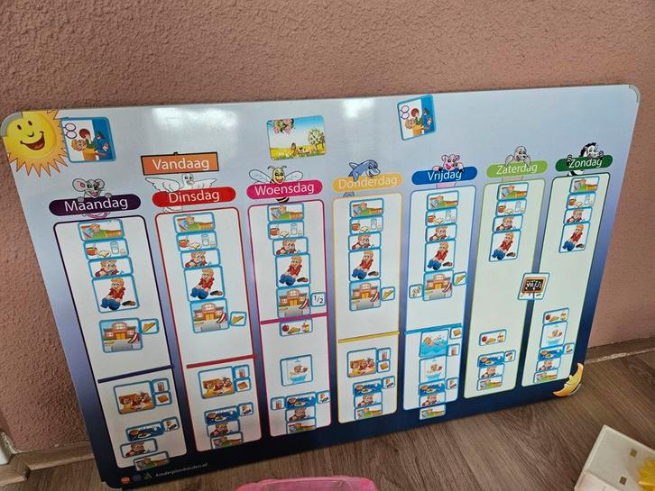 Kinderplanbord, pictobord, autisme weekschema +uitbreidingen, Huis en Inrichting, Woonaccessoires | Memoborden, Zo goed als nieuw