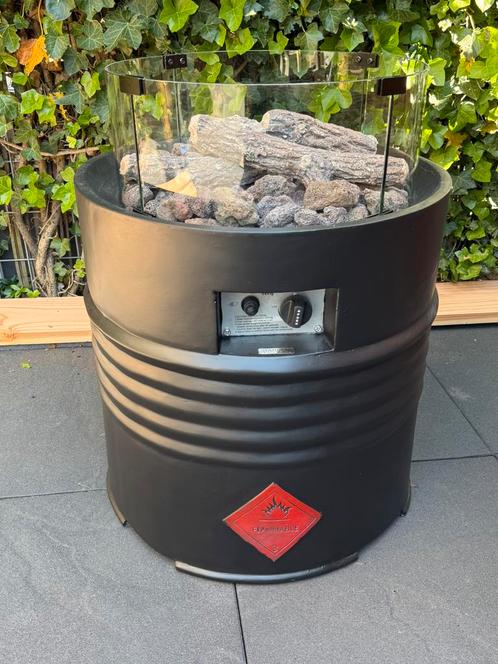 Weinig gebruikte Cosi Cozy barrel compleet met glasset., Tuin en Terras, Terrasverwarmers, Zo goed als nieuw, Gas, Vloer, Draaibaar
