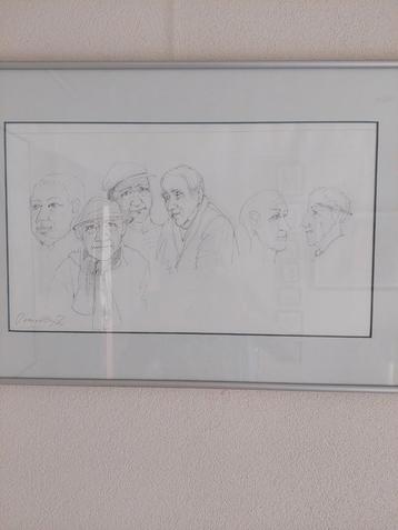 6 senioren pentekening  van Ton v Wijk beschikbaar voor biedingen