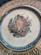 Antiek Bord met Bloemen en Vaas, Ophalen of Verzenden