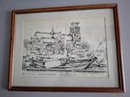 Pentekening van Grote Kerk in Dordrecht., Antiek en Kunst, Ophalen of Verzenden