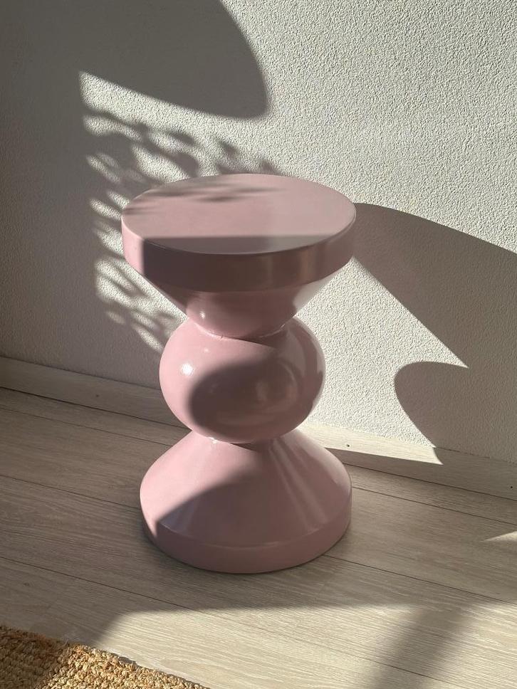 Diabolo bijzettafel ø33x50 cm paars lila, Huis en Inrichting, Tafels | Bijzettafels, Gebruikt, Rond, 45 tot 60 cm, Minder dan 55 cm