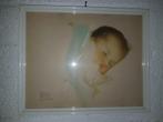 2 mooie leuke oude baby schilderijen, Minder dan 50 cm, Ophalen of Verzenden, Zo goed als nieuw, Schilderij