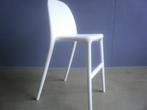 kruk-stoel-barstoel wit kunststof zith. 54 cm met rugsteun, Ophalen of Verzenden, Gebruikt, Kunststof