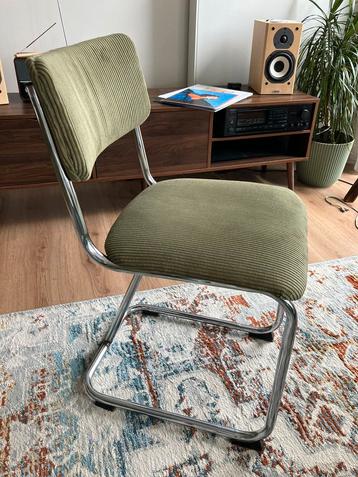 Gispen Buisframe stoel groen + chrome (vintage/retro) beschikbaar voor biedingen