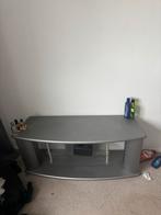 Tv meubel met glazen plank, Kunststof, Gebruikt, 100 tot 150 cm, Ophalen of Verzenden