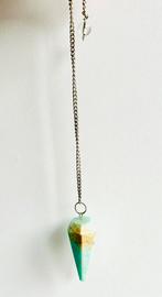 Amazoniet punt Pendel van 3,5x1,5cm, Spiritueel, zie info, Ophalen of Verzenden