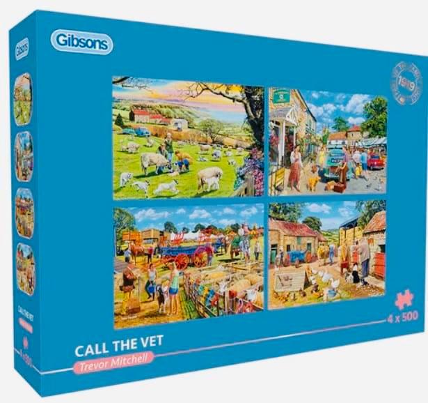 Gibsons - Call the Vet - 4x500 stukjes, Hobby en Vrije tijd, Denksport en Puzzels, Nieuw, Legpuzzel, 500 t/m 1500 stukjes, Ophalen of Verzenden
