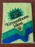 Vintage een persoons laken lichtgroen 150 x 250 cm katoen, Ophalen of Verzenden