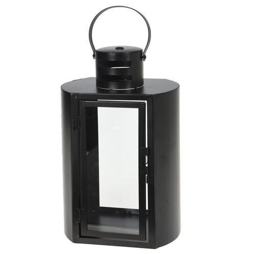 Mooi XL windlicht zwart metaal, Huis en Inrichting, Woonaccessoires | Kandelaars en Kaarsen, Nieuw, Metaal, Zwart, Verzenden
