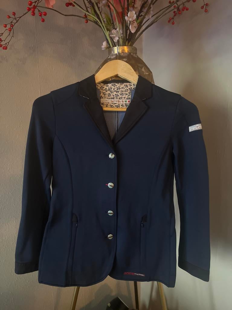 Animo meisjes wedstrijdjas 12 jaar donkerblauw, Dieren en Toebehoren, Paardrijkleding, Ophalen of Verzenden, Zo goed als nieuw
