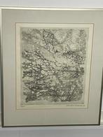 Wout van Heusden , abstracte ets in zware Alu. lijst, Antiek en Kunst, Kunst | Etsen en Gravures, Ophalen of Verzenden